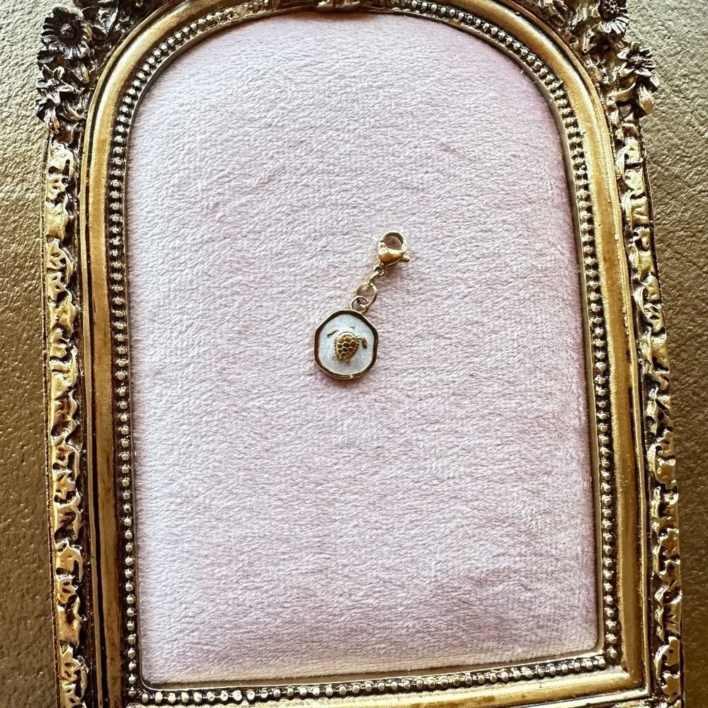 Sea Turtle Charm 18K Gold PVD Stainless Steel w/ Lobster Claw Clasp - Picture 10 of 10